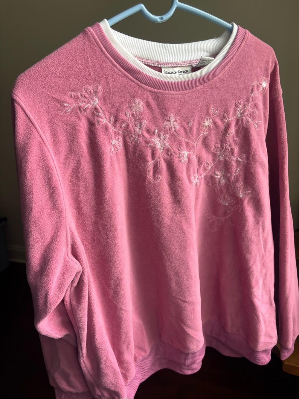Pink Embroidered Crewneck Sweatshirt